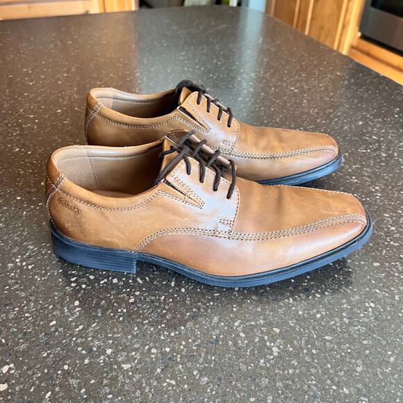 Clarks Men's Brown Lace Up Oxford Dress Shoes Size 8 #261300957070 - Picture 9 of 11